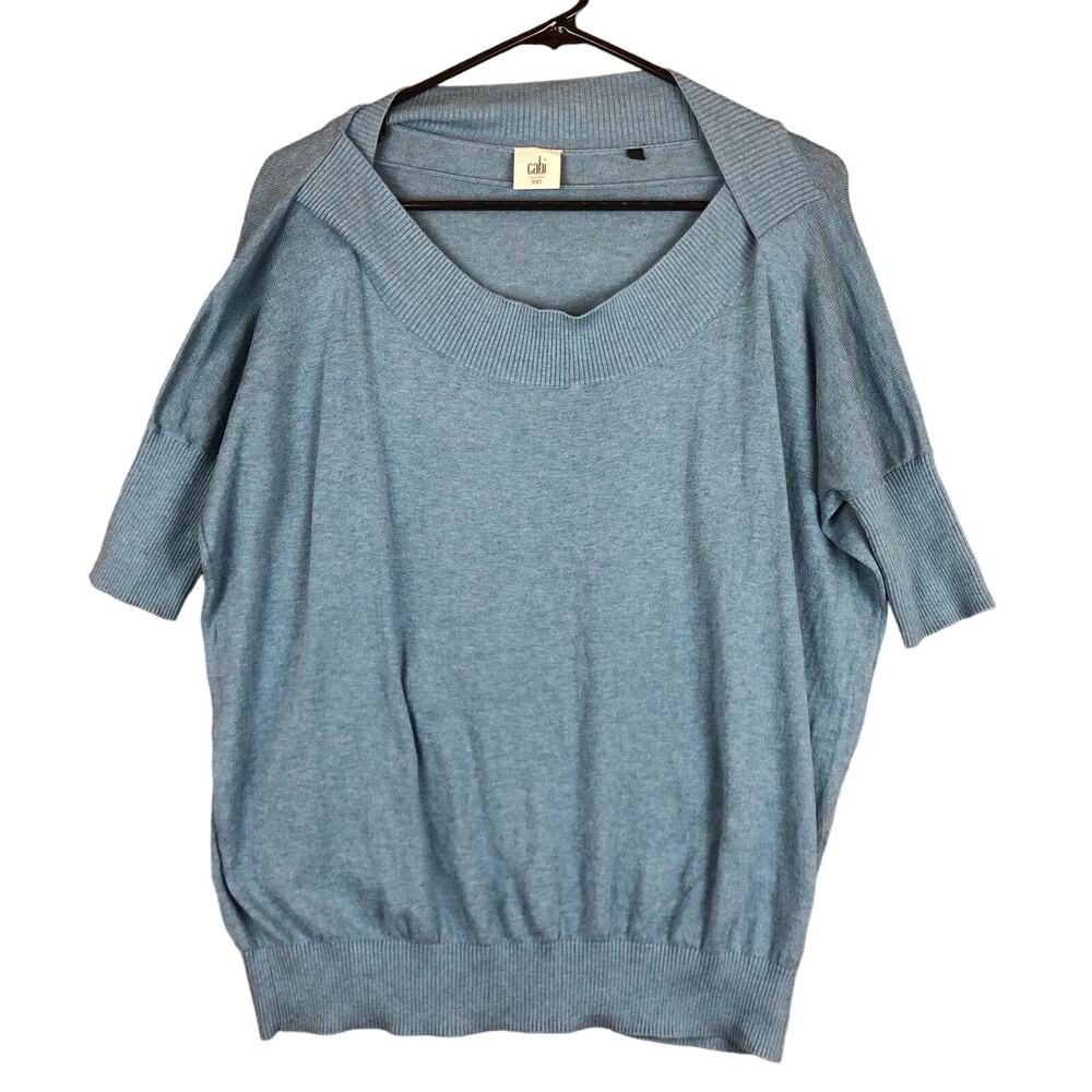 CAbi Dusty Blue Short Sleeve Sweater